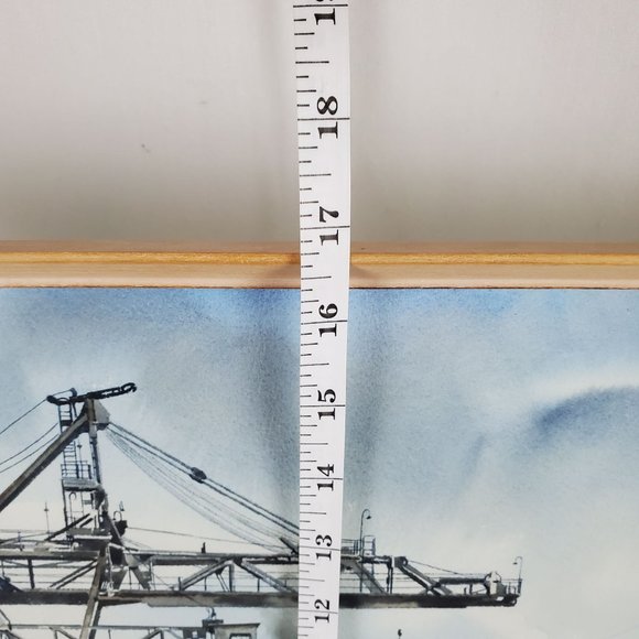 FRAMED NEWMAN MYRAH WATERCOLOR, Portland, Oregon Dock, Harbor - Picture 7 of 11